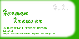 herman kremser business card